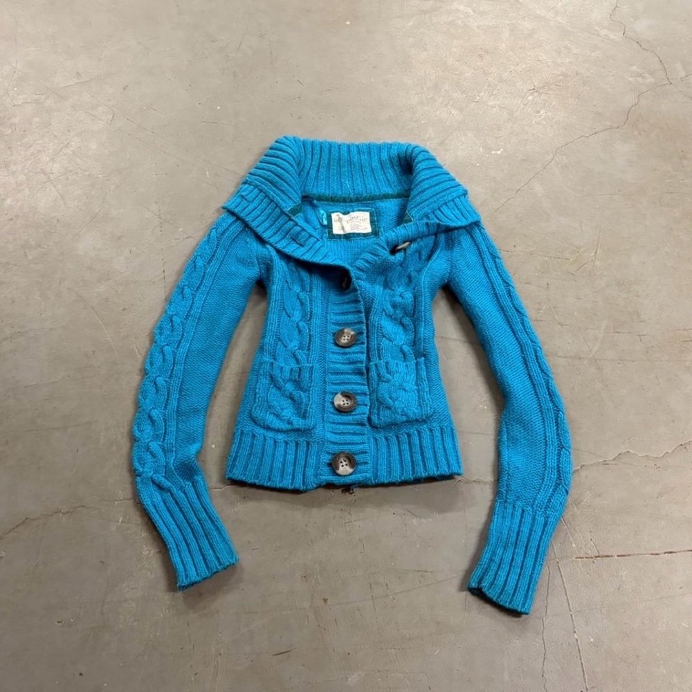 Aeropostale Turquoise Button-Up Cardigan